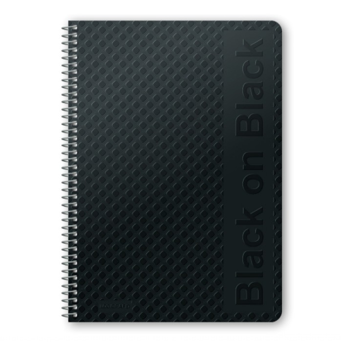 BLACK ΟΝ BLACK Τετράδιο Σπιράλ Wirelock B5/17Χ25 5 Θέματα 150 Φύλλα 6τμχ