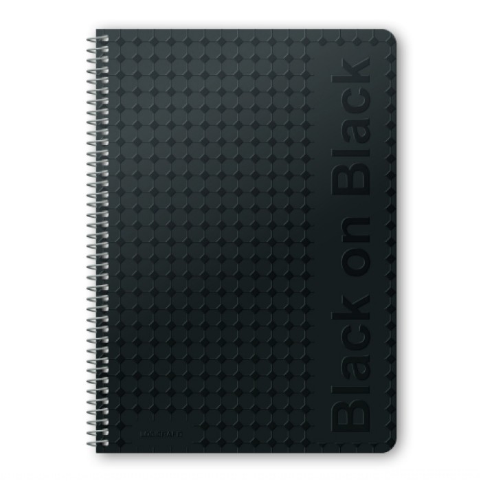 BLACK ΟΝ BLACK Τετράδιο Σπιράλ Wirelock B5/17Χ25 5 Θέματα 150 Φύλλα 6τμχ