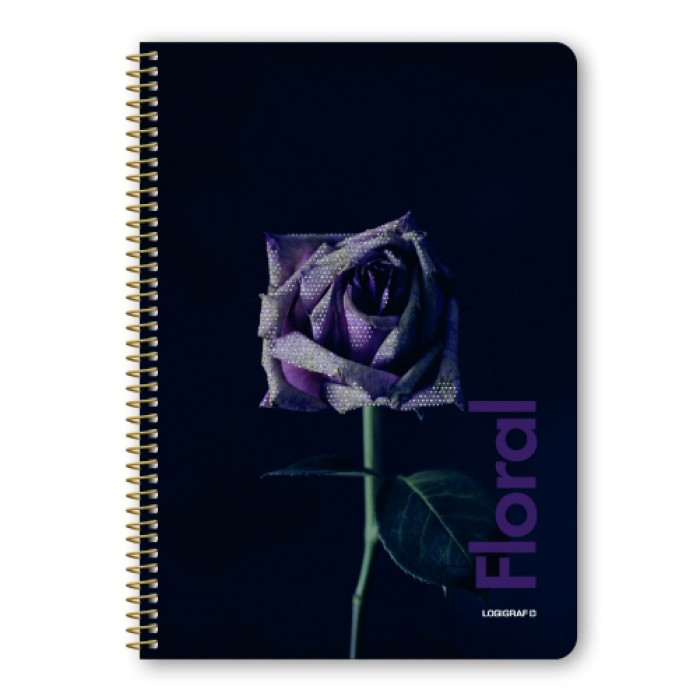 FLORAL Τετράδιο Σπιράλ Wirelock B5/17Χ25 4 Θέματα 120 Φύλλα 6τμχ