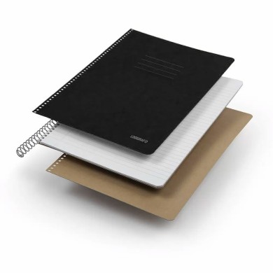 COVER Τετράδιο Σπιράλ Wirelock Β5/17Χ25 4 Θέματα 120 Φύλλα 6τμχ Μαύρο
