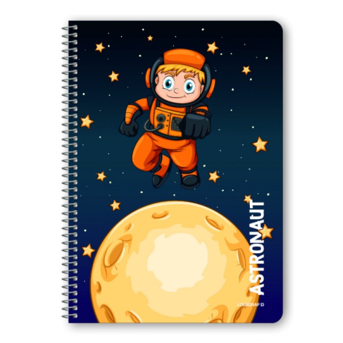 ASTRONAUT Τετράδιο Σπιράλ Wirelock Β5/17Χ25 3 Θέματα 90 Φύλλα 6τμχ