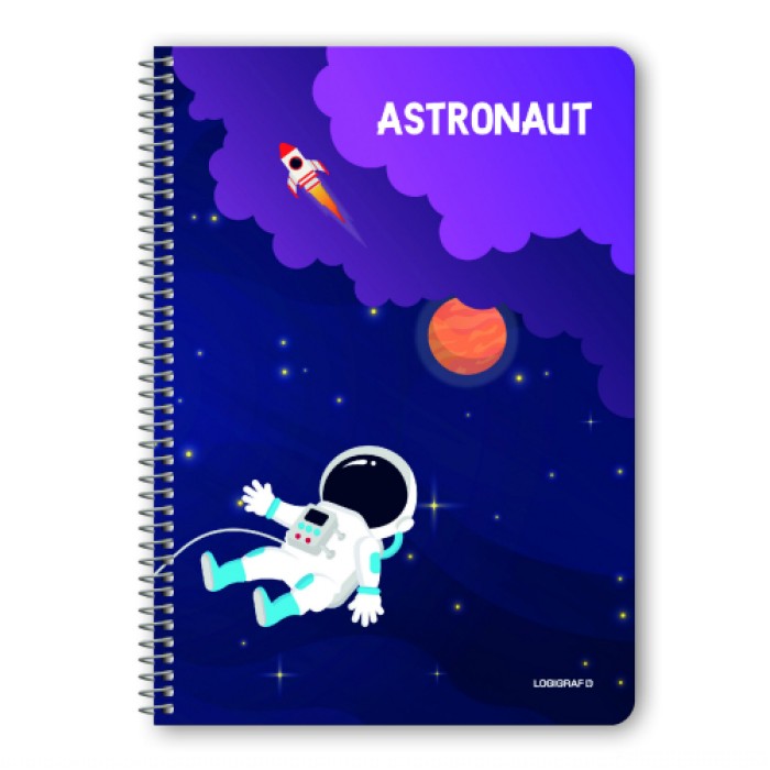 ASTRONAUT Τετράδιο Σπιράλ Wirelock Β5/17Χ25 3 Θέματα 90 Φύλλα 6τμχ
