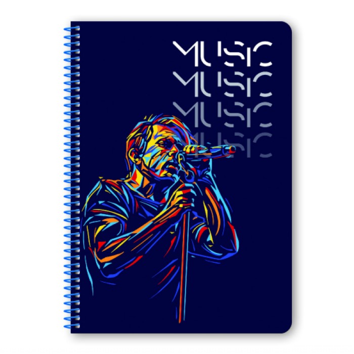 MUSIC Τετράδιο Σπιράλ Wirelock B5/17Χ25 2 Θέματα 60 Φύλλα 10τμχ
