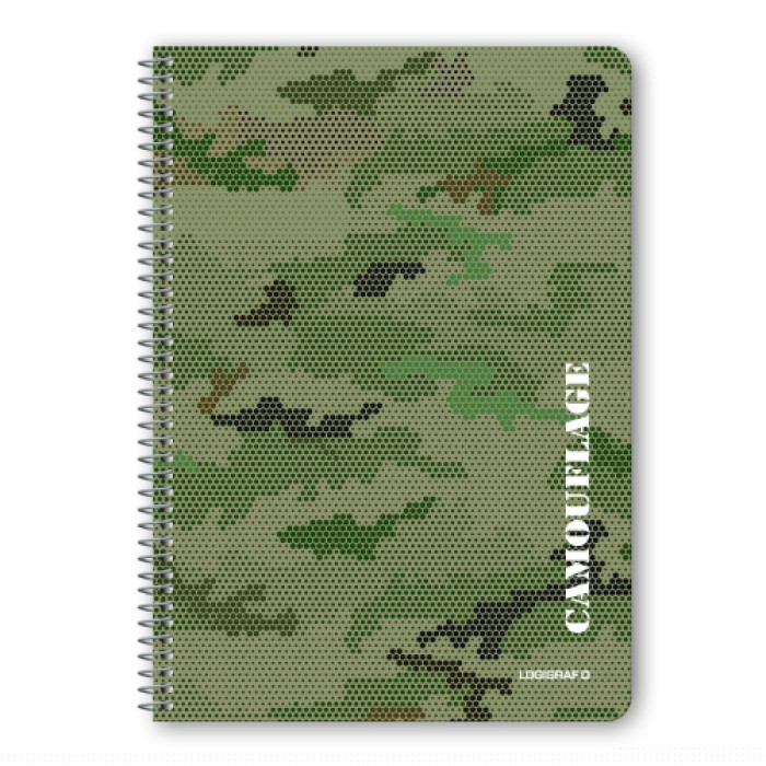 CAMOUFLAGE Τετράδιο Σπιράλ Wirelock B5/17Χ25 3 Θέματα 90 Φύλλα 6τμχ