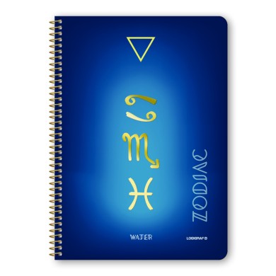 ZODIAC Τετράδιο Σπιράλ Wirelock B5/17Χ25 3 Θέματα 90 Φύλλα 6τμχ