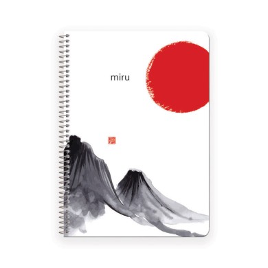 Loginotes SPIRAL LINE JAPAN, A5/14X20 Soft Touch+UV 80γρ, 90 φύλλα (συσκ. 4τμχ)
