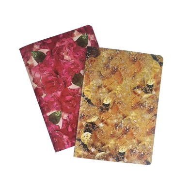 Loginotes PAPER LINE FLOWER PATTERN, A5/14X20 Gold Foil, 50 φύλλα (συσκ. 2τμχ)