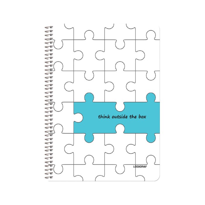 PUZZLE Τετράδιο Σπιράλ Wirelock B5/17Χ25 3Θ 90Φ 6τμχ