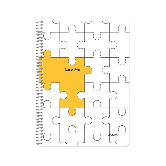 PUZZLE Τετράδιο Σπιράλ Wirelock B5/17Χ25 4Θ 90Φ 120τμχ