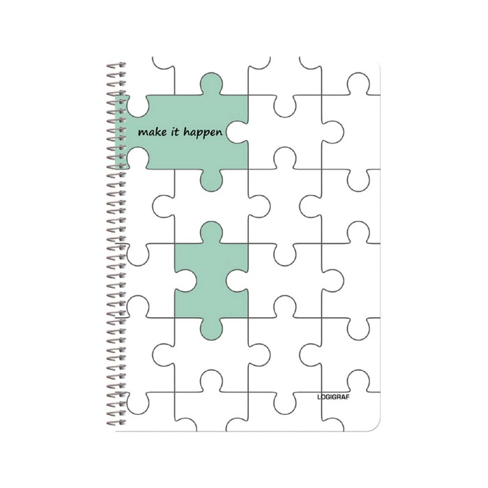 PUZZLE Τετράδιο Σπιράλ Wirelock B5/17Χ25 4Θ 90Φ 120τμχ