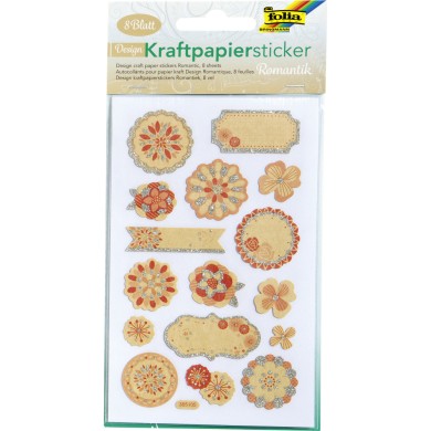 Σετ Αυτοκόλλητα Craft Paper, 8 Φύλλα 10X16 εκ, ROMANTIC