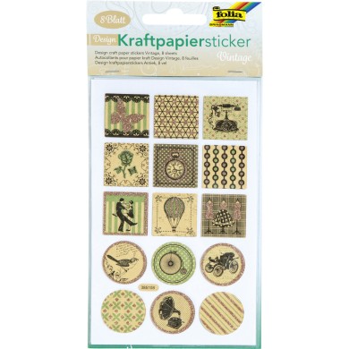 Σετ Αυτοκόλλητα Craft Paper, 8 Φύλλα 10X16 εκ, VINTAGE