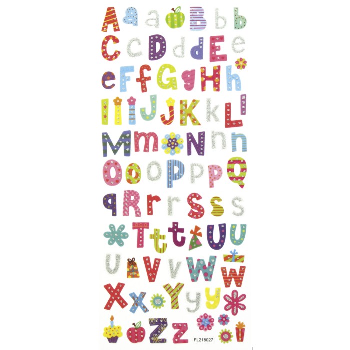 Σετ Αυτοκόλλητα Glitter, 5 Φύλλα 10X23 εκ, DECODREAMS