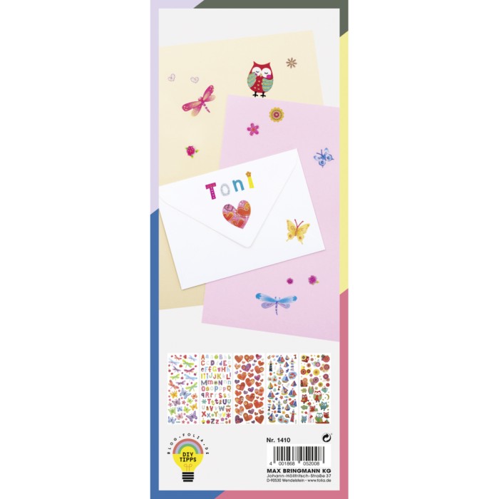 Σετ Αυτοκόλλητα Glitter, 5 Φύλλα 10X23 εκ, DECODREAMS