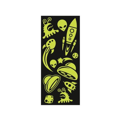 Σετ Αυτοκόλλητα Glow in the dark, 2 Φύλλα 10X23εκ SPACENIGHT