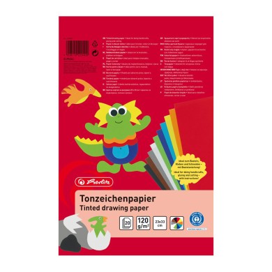 HERLITZ Χρωματιστό Χαρτί Διπλής Όψης 23x33cm 20 φύλλα 10 χρώματα- Συσκευασία 5τμχ