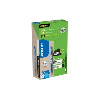 Στυλό Gel Μπλε 0.7mm PILOT BEGREEN B2P, σε Κουτί 10τμχ & Ανταλλακτικό 5 +5 δώρο
