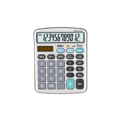 DELI CORE Αριθμομηχανή 12 Ψηφίων 12x15x3εκ Ασημί