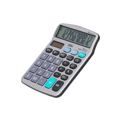 DELI CORE Αριθμομηχανή 12 Ψηφίων 12x15x3εκ Ασημί