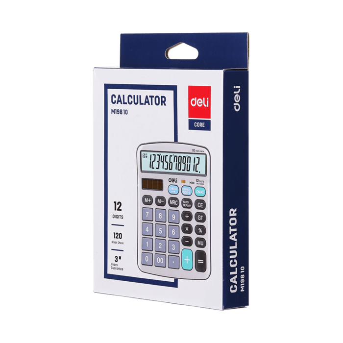 DELI CORE Αριθμομηχανή 12 Ψηφίων 12x15x3εκ Ασημί