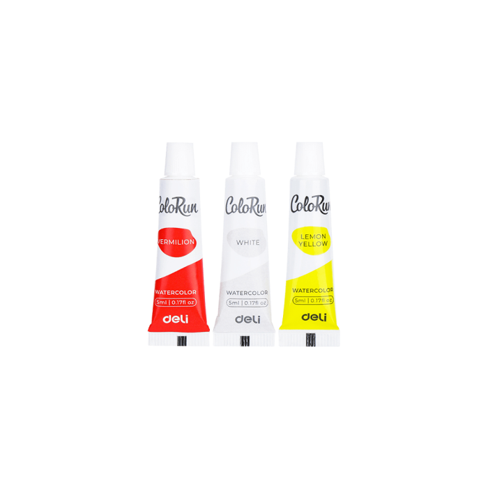 DELI Χρώματα Ακουαρέλας 12 Χ 5ml 1 Πινέλο COLORUN