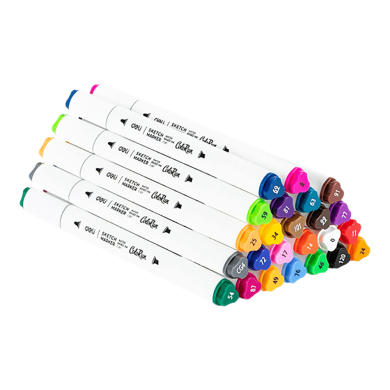 Μαρκαδόροι Σχεδίου Διπλή Μύτη Washable 24 χρωμ. DELI Colorun (Συσκευασία 24τμχ)