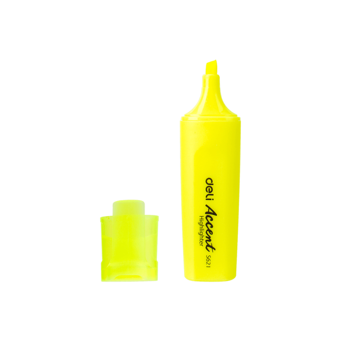 Μαρκαδόρος Υπογράμμισης Πλακέ 1-5mm DELI ACCENT Κίτρινο (Πακέτο 10τμχ)