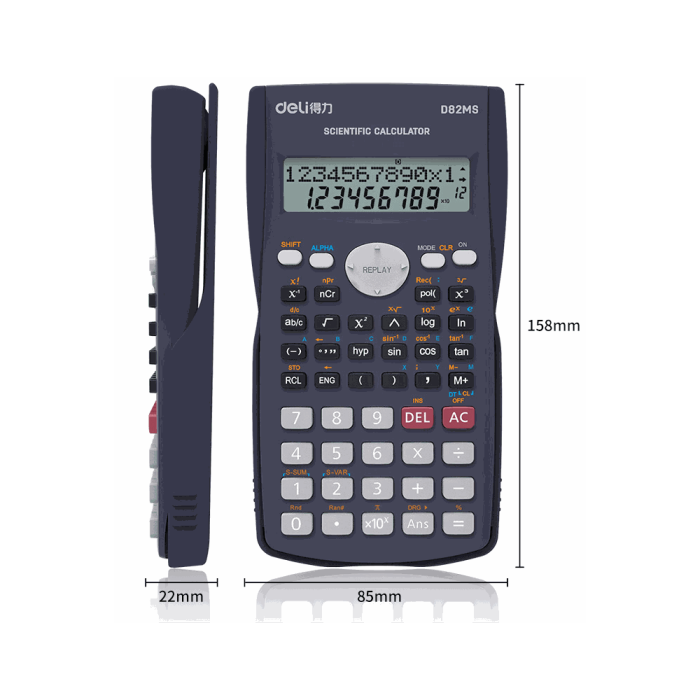 DELI D82MS Αριθμομηχανή 12 Ψηφίων 16x9x2εκ Σκούρο Γκρι