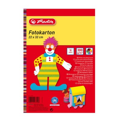 HERLITZ Χρωματιστό Χαρτόνι Διπλής Όψης 22x32cm 10 φύλλα - Συσκευασία 5τμχ