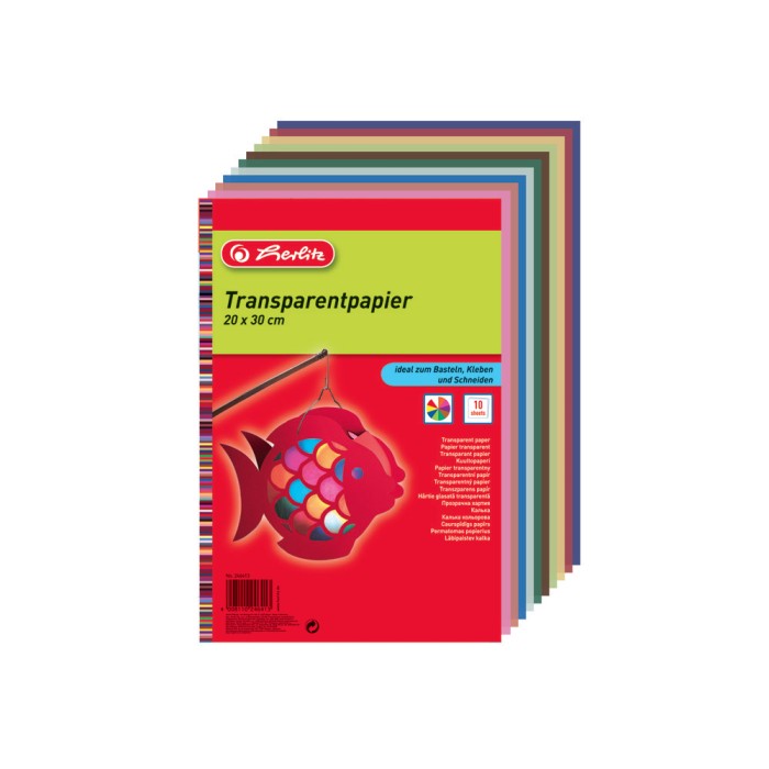 HERLITZ Χρωματιστό Ριζόχαρτο 20x30cm 10 χρώματα - Συσκευασία 5τμχ