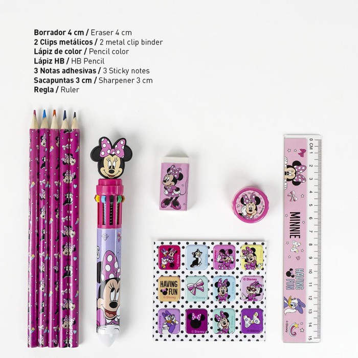Σούπερ Σχολικό Σετ με 12 Είδη Γραφής DISNEY Minnie Mouse
