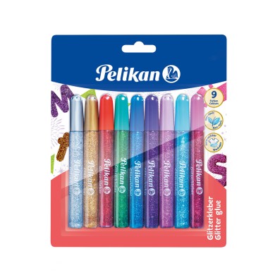 PELIKAN Κόλλα Glitter Stick Blister 9 Χρώματα - Συσκευασία 5 τμχ