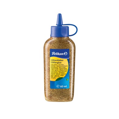 PELIKAN Κόλλες glitter Gold σε σωληνάριο με εύχρηστο στόμιο, 60ml Συσκευασία 6τμχ