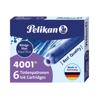 PELIKAN Αμπούλες Μελάνης 4001 ΤΡ/6 για Στυλογράφους - Συσκευασία 6τμχ