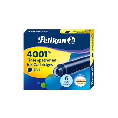 PELIKAN Αμπούλες Μελάνης 4001 ΤΡ/6 για Στυλογράφους Σκούρο Μπλε - Συσκευασία 10τμχ
