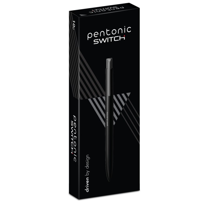 Ball pen LINC Pentonic με Κλιπ Switch/μαύρο, κουτί 10τμχ