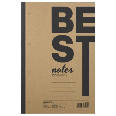Μπλοκ Σημειώσεων Πλάγιο/Όρθιο BEST NOTES Ριγέ σε 2 Διαστάσεις - 100 Φύλλα - 5τμχ