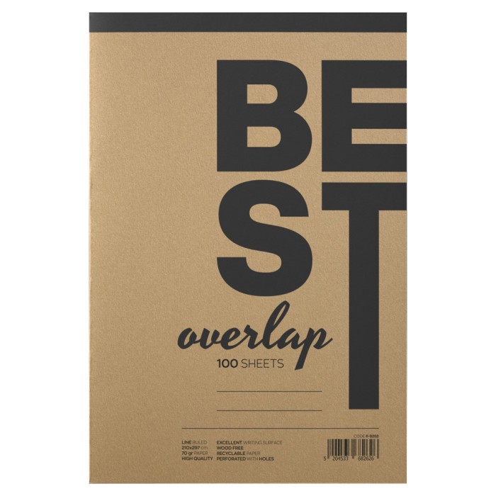 Μπλοκ Σημειώσεων Πλάγιο/Όρθιο BEST NOTES Ριγέ σε 2 Διαστάσεις - 100 Φύλλα - 5τμχ