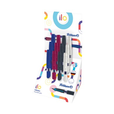PELIKAN Πένα Αμπούλας Ilo P475, Μύτη M, 4 Χρώματα σε Προθήκη 12τμχ