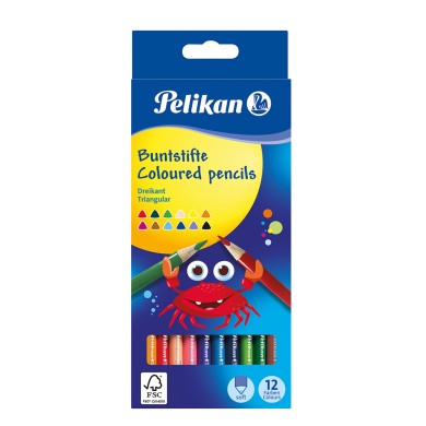 PELIKAN Ξυλομπογιές BSD 12 Χρώματα - Συσκευασία 10τμχ
