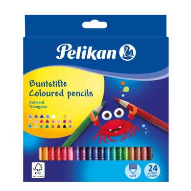 PELIKAN Ξυλομπογιές BSD 24 Χρώματα - Συσκευασία 5τμχ