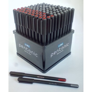 Ball pen LINC Pentonic/Μαύρο-Κόκκινο, 0.70mm, Θήκη 100τμχ για Πύργο