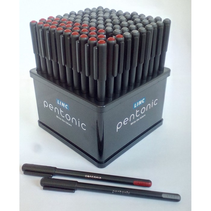 Ball pen LINC Pentonic/Μαύρο-Κόκκινο, 0.70mm, Θήκη 100τμχ για Πύργο