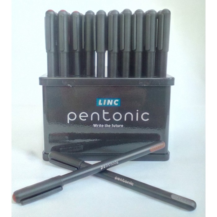 Ball pen LINC Pentonic/Μαύρο-Κόκκινο, 0.70mm, Θήκη 100τμχ για Πύργο