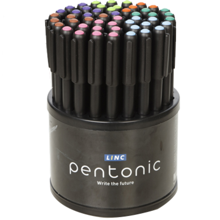 Ball pen LINC Pentonic/μπλε-μαύρο-κόκκινο, 0.70mm, Περιστρεφόμενη Θήκη 50τμχ