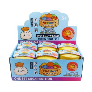 Μεταλιζέ Glitter Squishy Dumpling 8.5εκ. - Συσκευασία  12 τεμ.