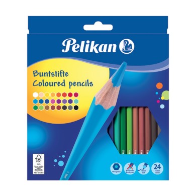 PELIKAN Ξυλομπογιές BSLN 24 Χρώματα - Συσκευασία 5τμχ
