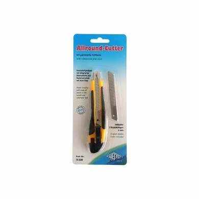 WEDO Πλαστικό Κοπίδι Allround με Λαστιχένια Λαβή 9mm + 2 Ανταλλακτικά