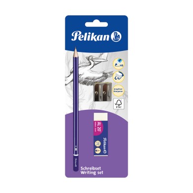 PELIKAN Σετ Μολύβι - Γόμα - Ξύστρα Blister - Συσκευασία 6τμχ