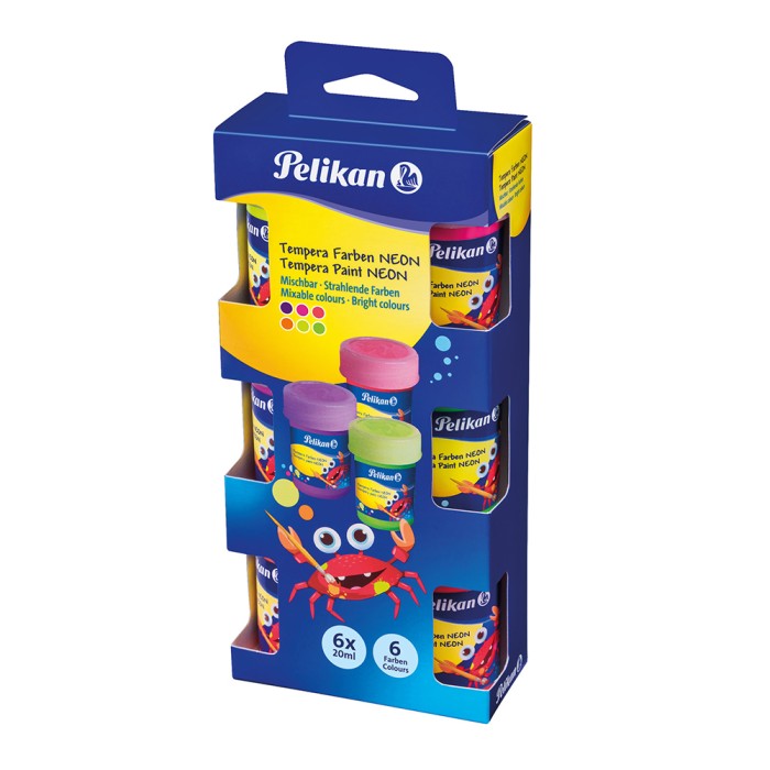PELIKAN Σετ Τέμπερες Neon 740/6EU 25m σε Δοχείο - Συσκευασία 6τμχ